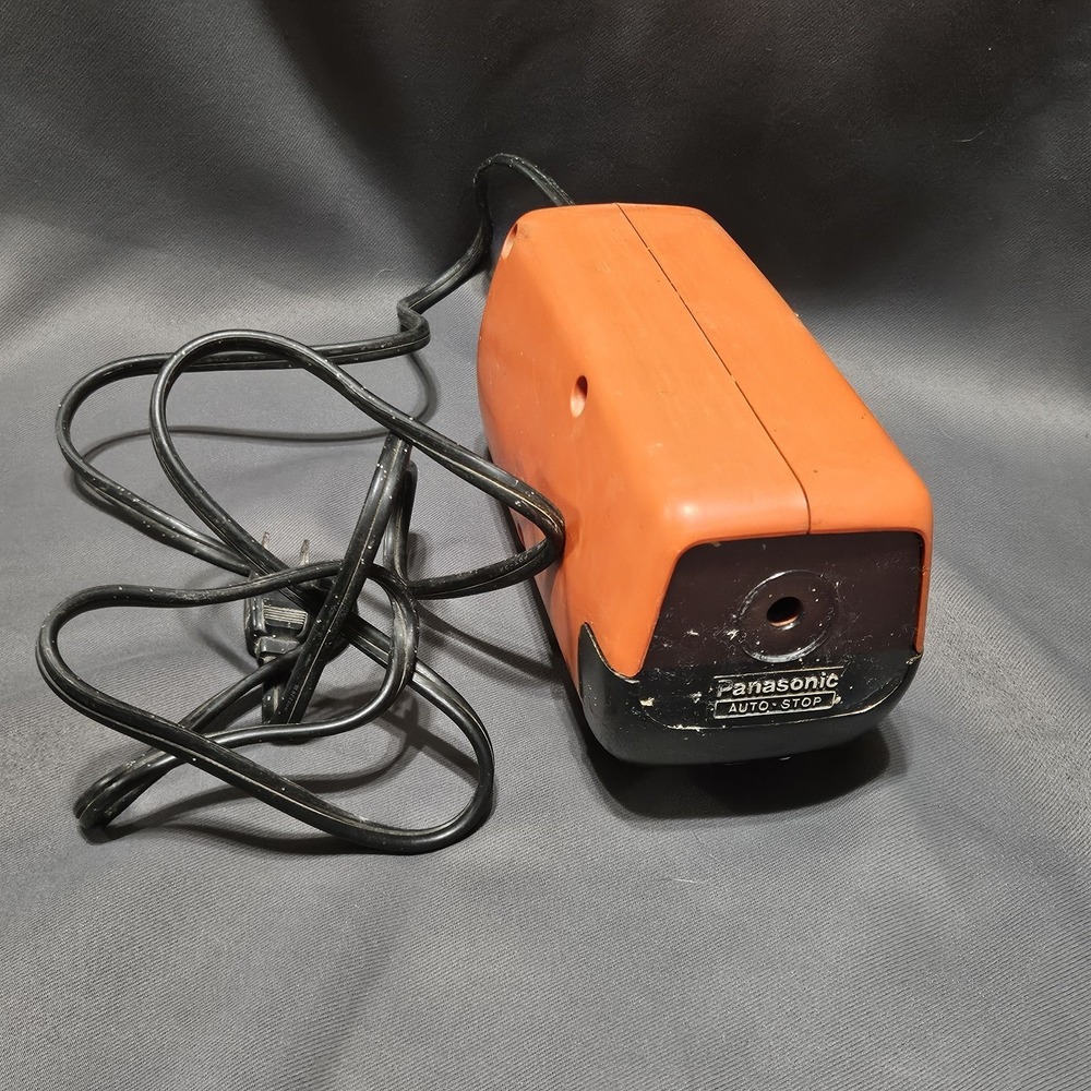 Vintage Panasonic Electric Pencil Sharpener Model‎ KP-88A Orange MCM Space Age.